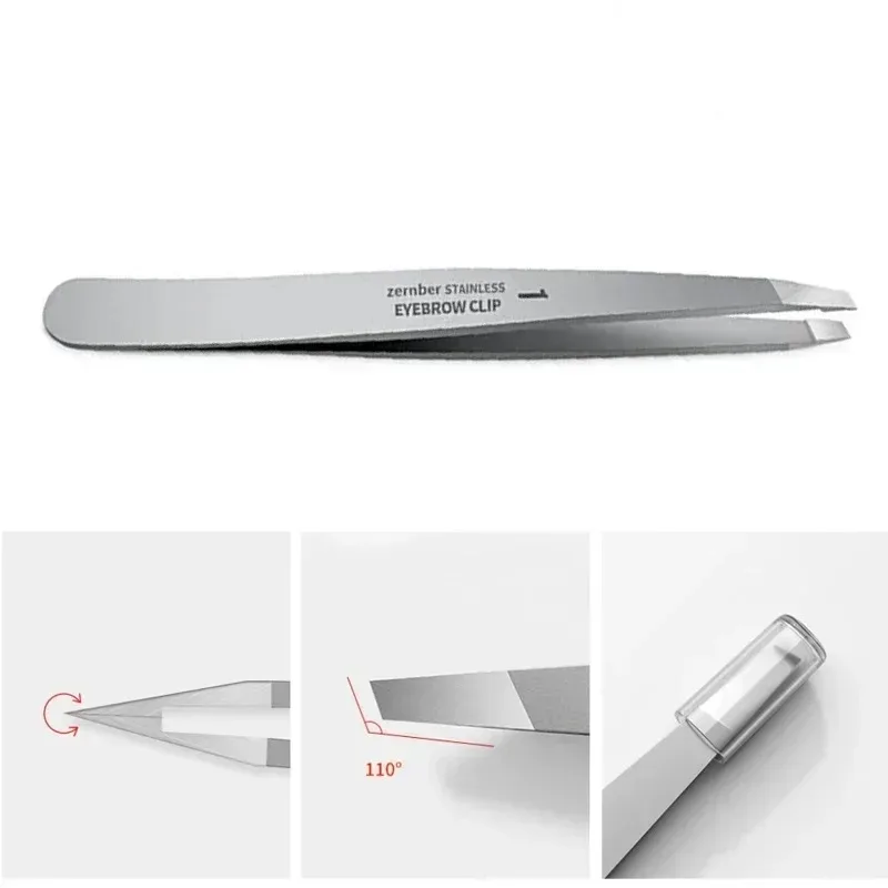 Aço inoxidável Eyelash Extension Tweezers, Double Eyelid Application, Clipe de sobrancelha, Depilação angular, Ferramentas cosméticas