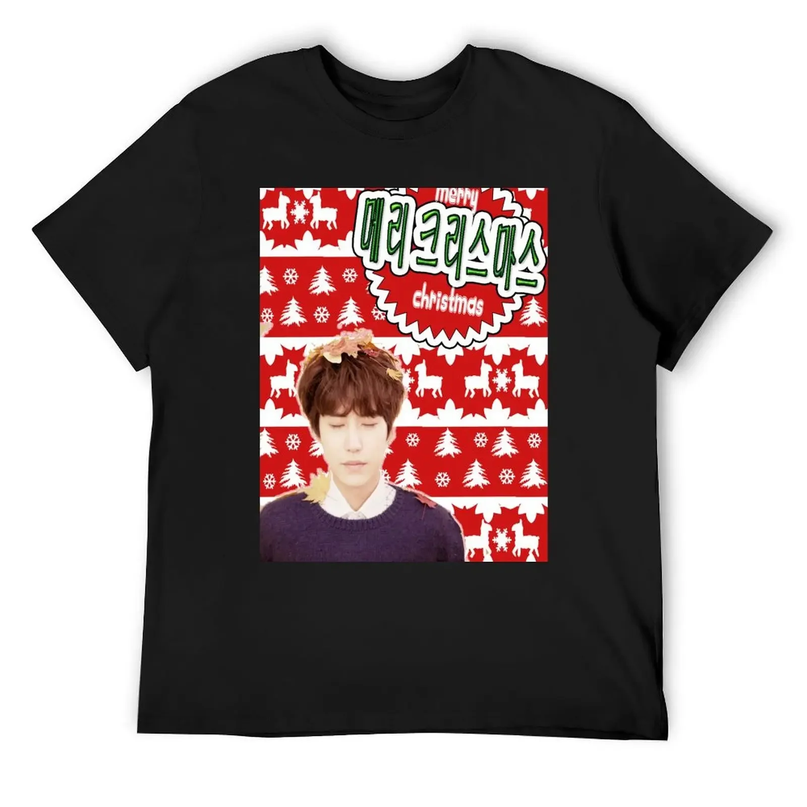 Футболка Merry Kpop Xmas [Kyuhyun], винтажная одежда больших размеров на день Святого Валентина, облегающие футболки для мужчин
