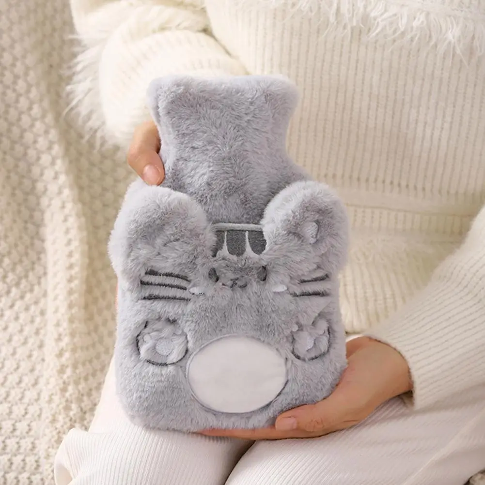 Cute Hot Water Bottle Bag for Girls Rubber Plush Hand Warmer Heat Pack Warm Belly Instant Hot Pack Winter Water Heating Pad