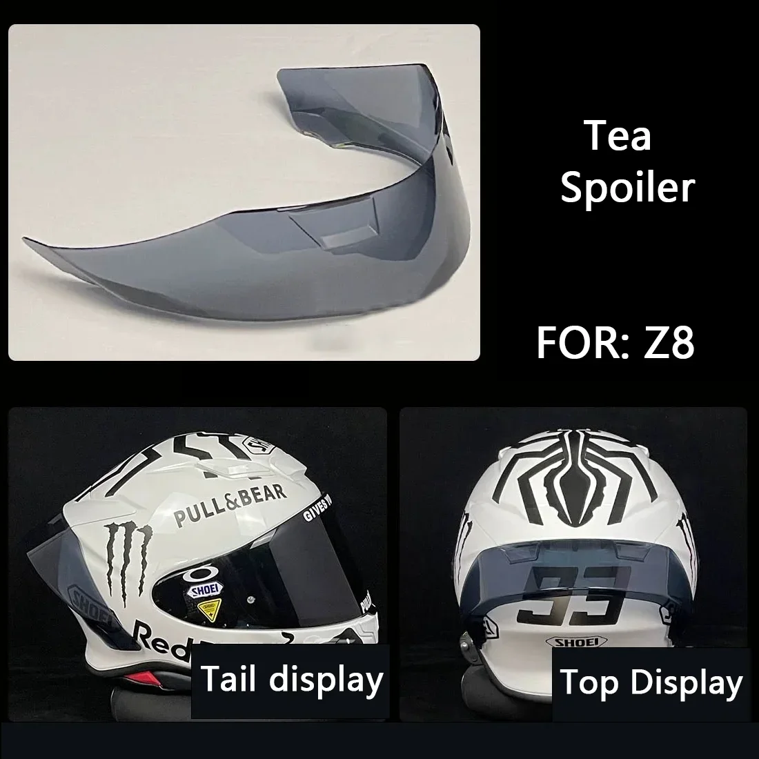 Suitable for SHOEI Z8 Helmet Accessories Small Spoiler, Large Spoiler, Various Colors in Stock, Wholesale Support