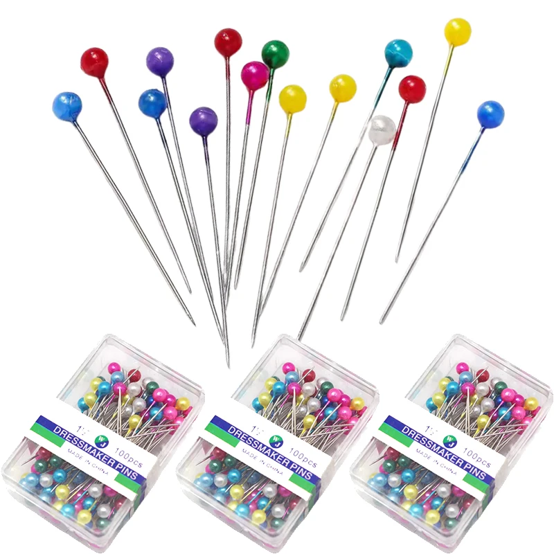 Pearlized Ball Pins, Straight Sewing Pins in Box, Sharp Steel Needle for Clothing Tailoring, Fabric Marking, Home Sewing TMZ