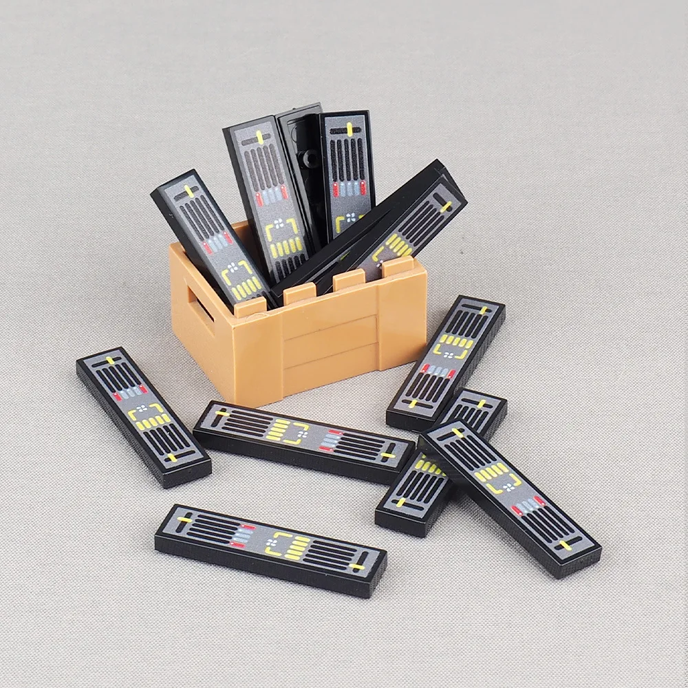MOC 10PCS Printed 2431 Control Strip Device Pattern Building Blocks Adjustment Panel Compatible Accessories DIY Idea Adult Toys