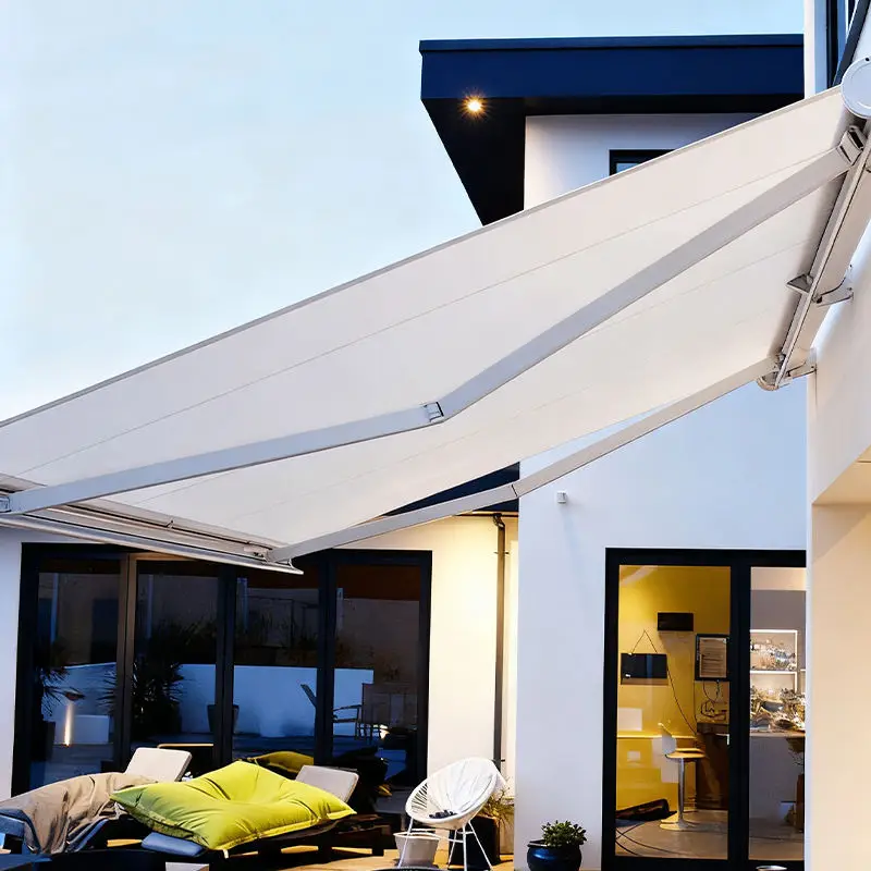 Villa Hotel Extra Large Size Outdoor Sunshade Remote Control Intelligent Sun Protection Canopy Full Cassette Retractable Awning