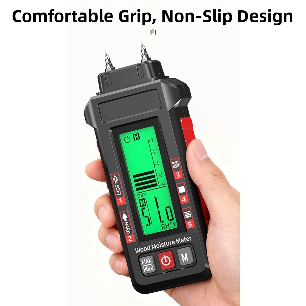 

Cement Moisture Meter Wood Moisture Meter Building Inspection Black Backlit Lcd Moisture Sensor Moisture Meter