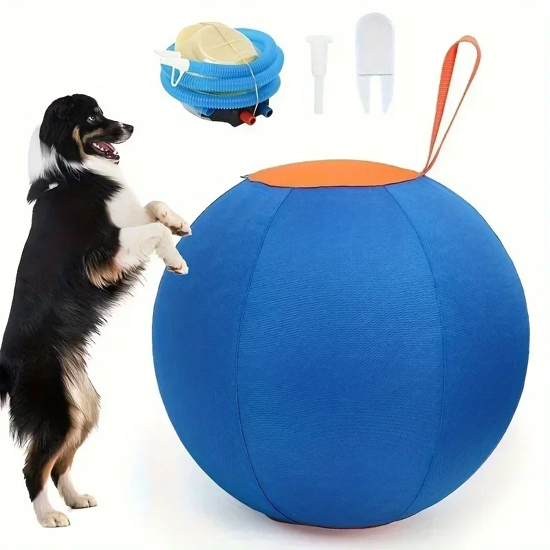 Dog Toy Inflatable Big Ball, Chew-resistant Teething Toy Ball, Outdoor Dog Self-entertainment Toy Pet Training Ball Dog Toys