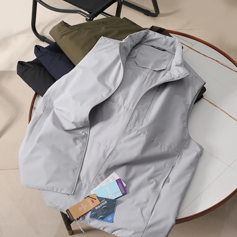 

Легкий теплый мужской уличный хлопковый жилет Trade King с капюшоном для осени и зимы, модный городской стиль, приталенный крой