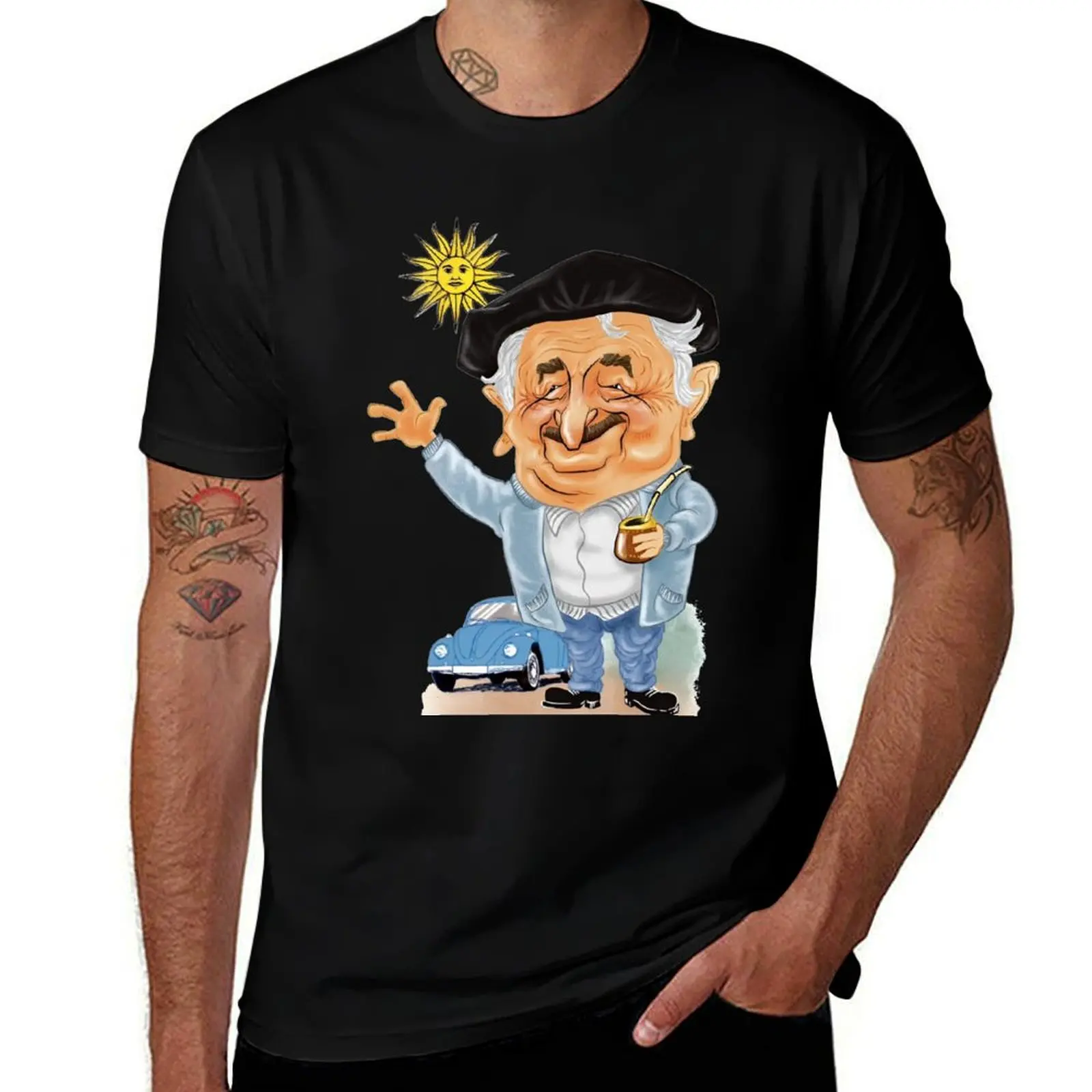 

Pepe Mujica artwork cartoon caricature T-Shirt Blouse T-shirts man graphic tee shirt heavyweight t shirts for men
