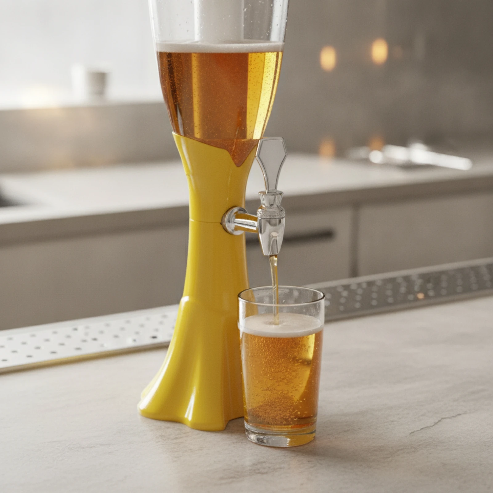 Beverage Dispenser with Tap Countertop Drink Dispenser with Lid Beer Dispenser Easy to Clean Spill-Resistant
