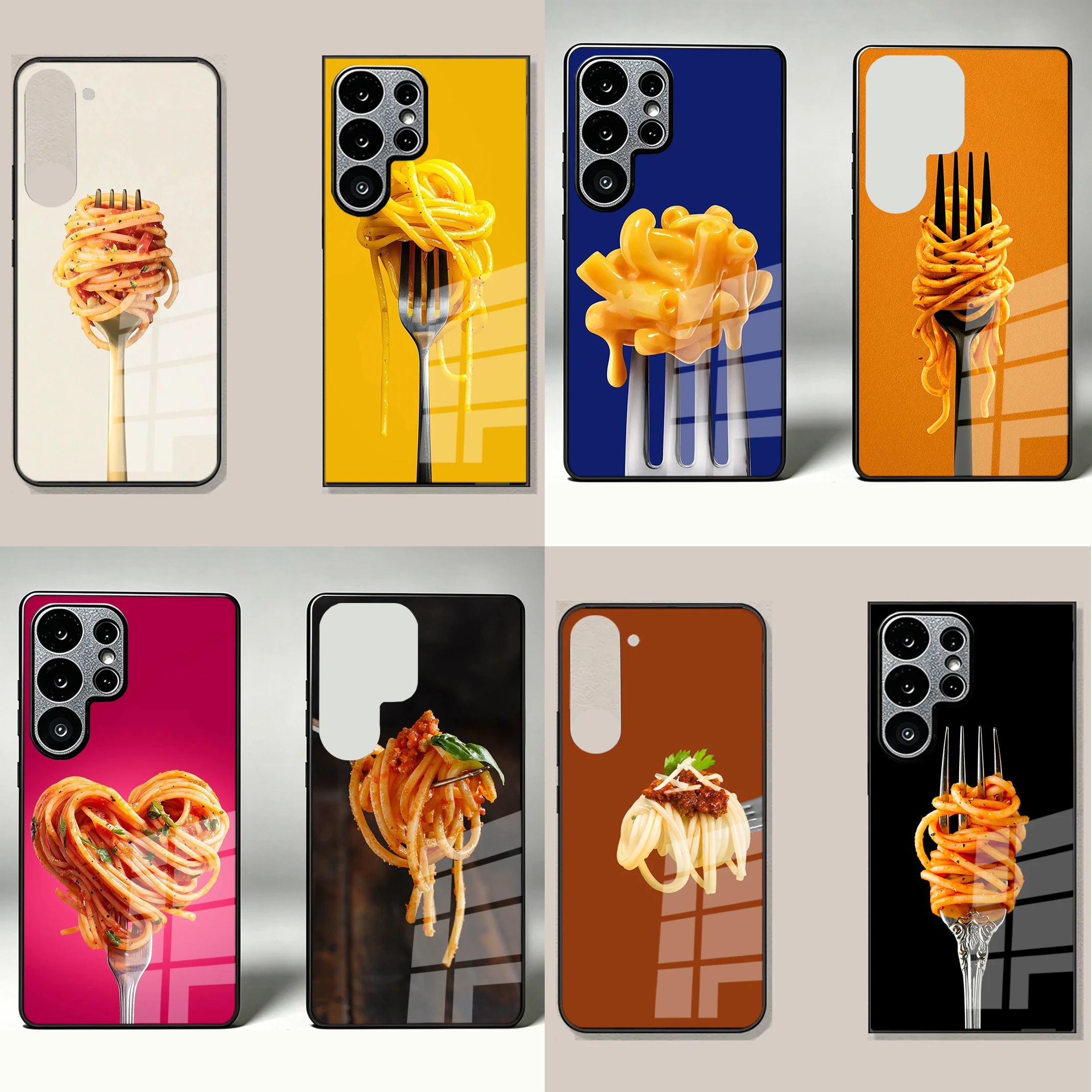 The Tempting Spaghetti On The Fork Phone Case For Samsung Galaxy S26 S24 FE S25 EDGE S23 S22 ULTRA S21 S20 PLUS S10 LITE Glass P
