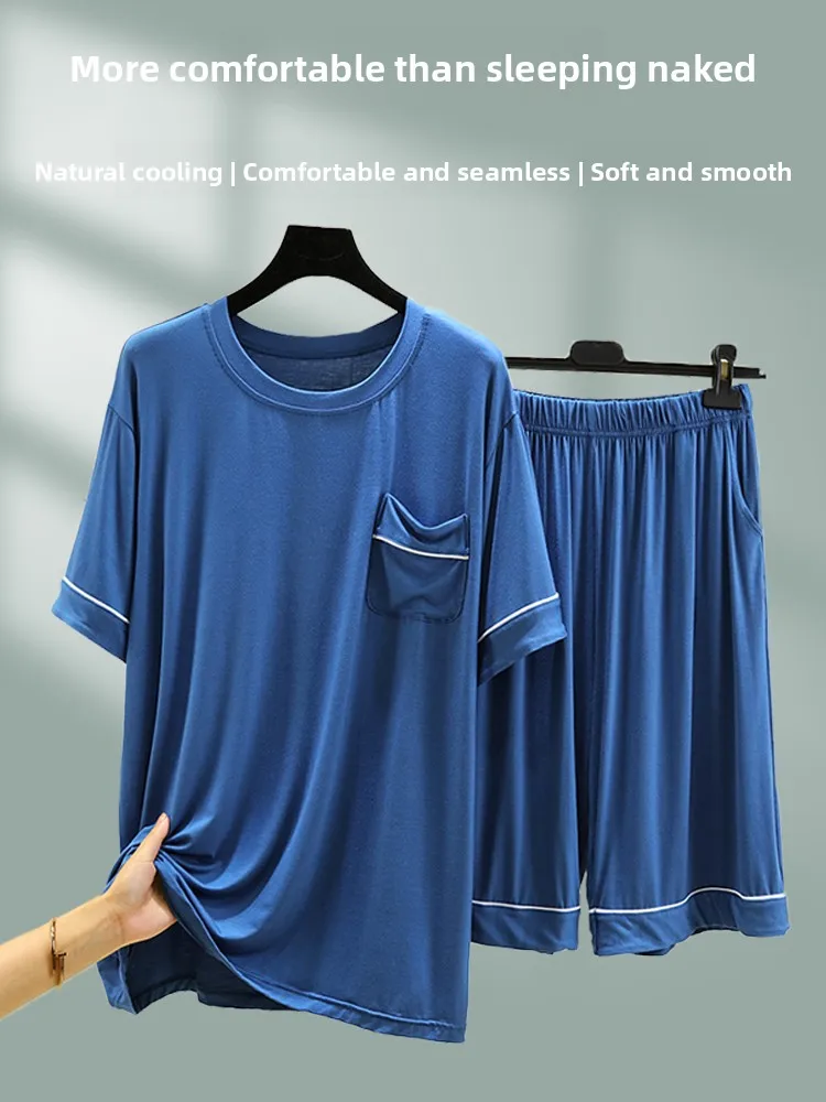 

Modal Spwear ort Sve round Ne Повседневный легкий комплект домашней одежды для мужчин Летний удобный комплект из двух предметов