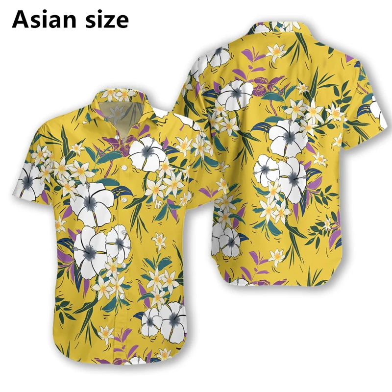 

Vintage Hawaiian Shirts For Men 3D Print Tropical Floral Graphic Button Down Short Sleeve Tops Unisex Party Disco Beach Shirts
