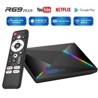 Global Version  R69 Plus Android14 TV box Allwinner H728 chip octa-core Wifi6 1000M Lan Bluetooth5 8K video decoding Chromecast