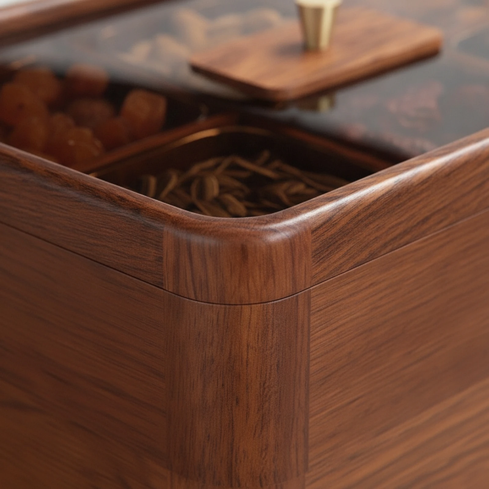 Snack Box with Transparent Lid Rectangular Compartment Serving Tray Divided Serving Tray Lidded Container with Lid and Handle