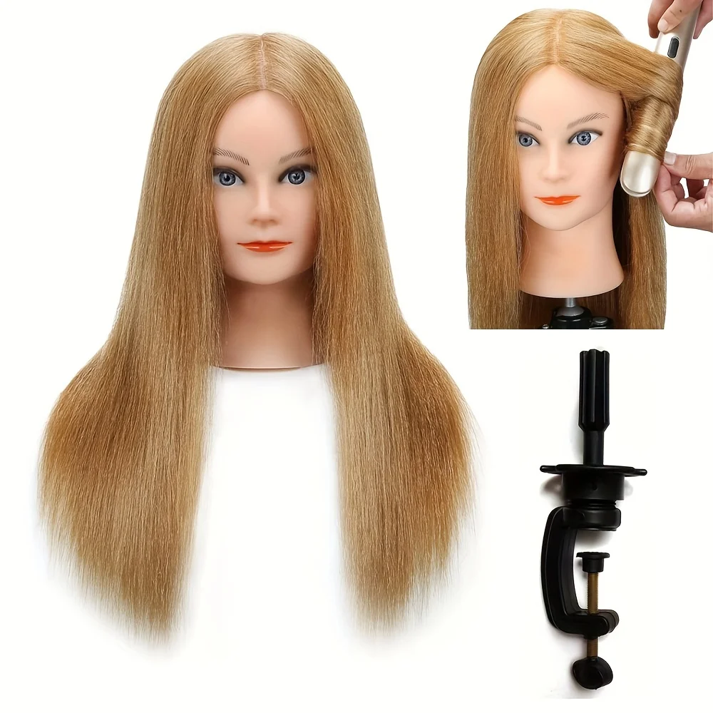 100% Real Hair Model Head with 180% Density Very Full And Thick Chemically Cleaned for Hair Replacement And Wig Making