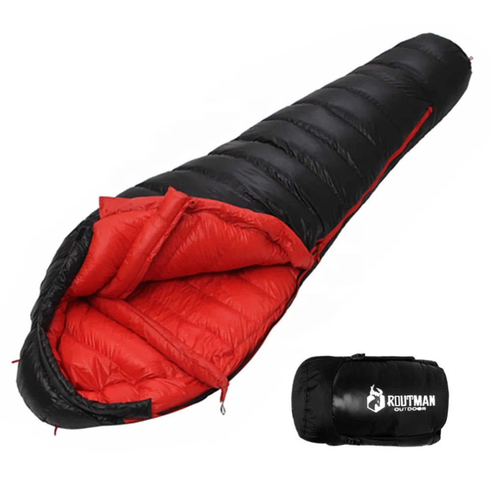 Down Sleeping Bag 5 F 1100 Fill Power Cool Weather Lightweight Portable Waterproof Mummy Sleeping Bag With Compression Sack