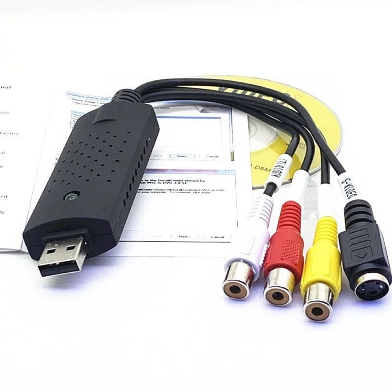 Nueva tarjeta adaptadora de captura de audio y video USB con cable USB 2.0 a convertidor de captura de video RCA para dispositivos de captura de TV, DVD y VHS