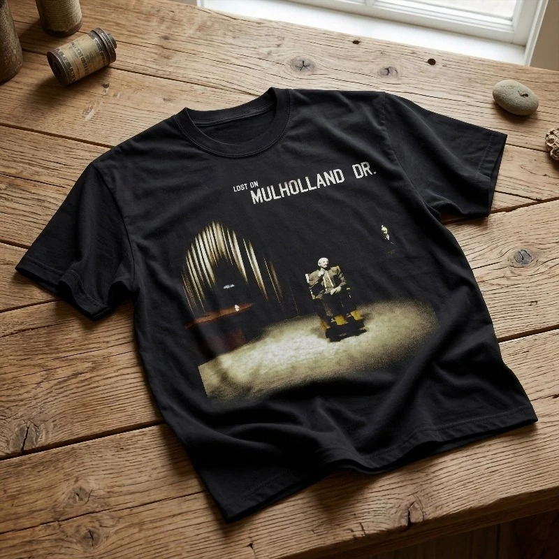 Mulholland Drive Vintage Movie Shirt - Classic Black Tee Summer Unisex Loose and Breathable Cotton T-shirt Top