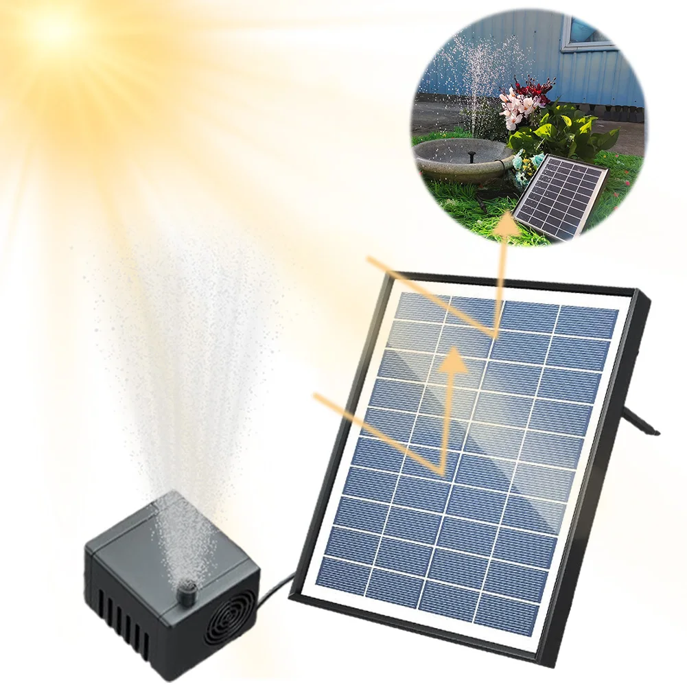 

6.5W Solar Fountain Pump Kit with 8 Nozzles Solar Power Panel Water Fountain Pump Brushless Motor for Outdoor Pond Patio Garden
