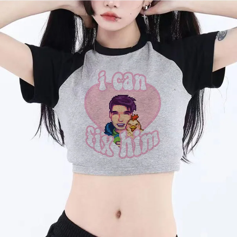 بلوزة قصيرة للسيدات بتصميم جرينجي خرافية من ستارديو فالي ملابس مثيرة للشهوة على الطراز القوطي أنيقة ومحتشمة y2k ملابس قصيرة