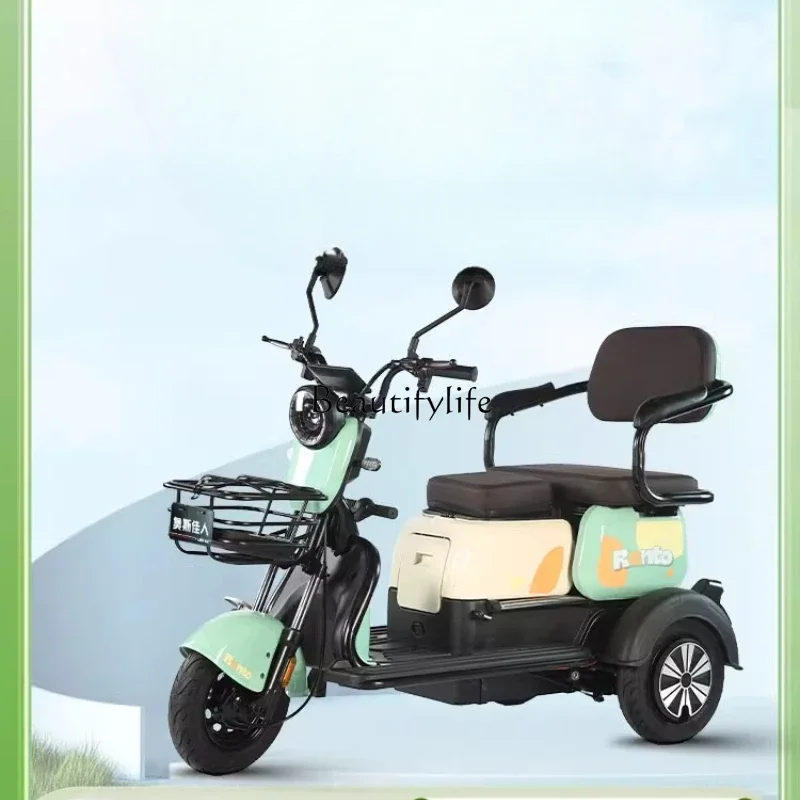 Electric tricycle household small parent-child lady pick up and drop off children battery car the elderly three-wheeled electric