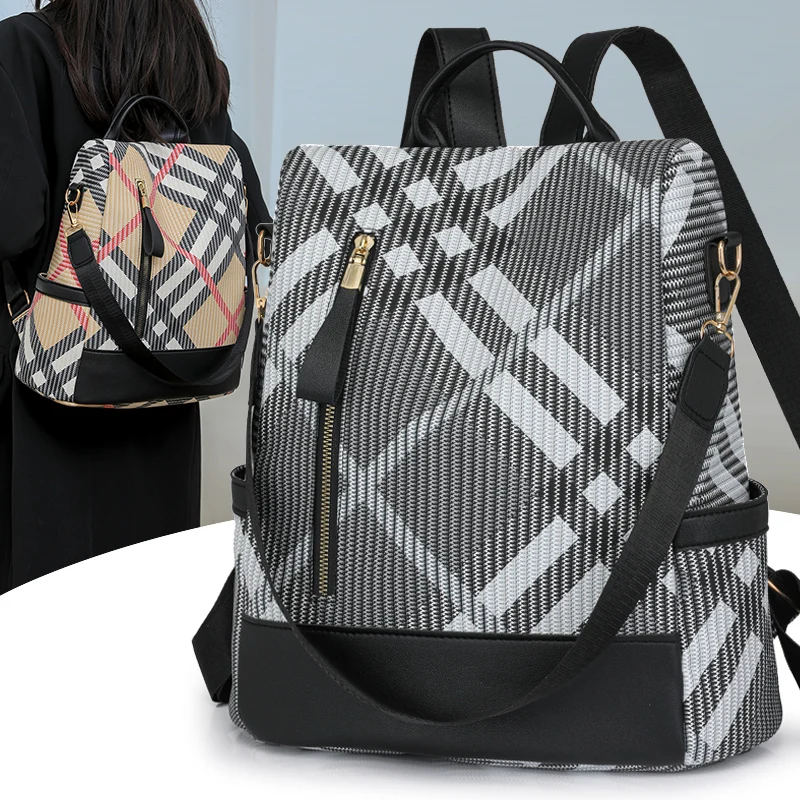 ريترو ستايل عالية السعة حقائب النساء مكافحة سرقة تصميم حقيبة الظهر عادية السفر بولي Leather الجلود الإناث حقيبة الظهر المرأة حقائب كتف جديدة