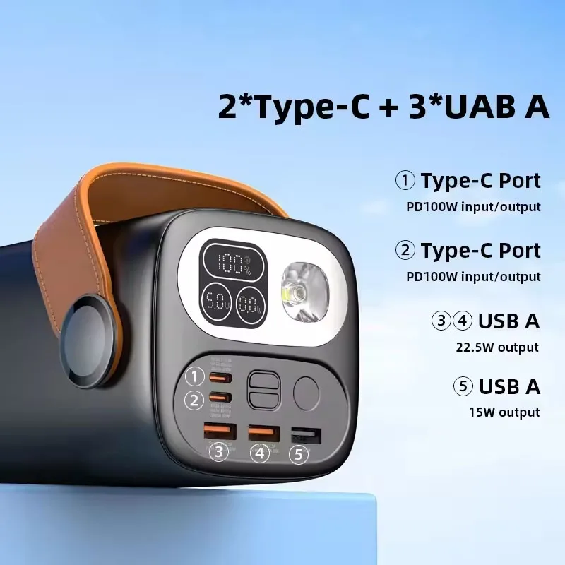 Power Bank 60000mAh Ultra External Battery Capacity PD100W Fast Charging Out Door Power Station For Laptop iPhone Samsung