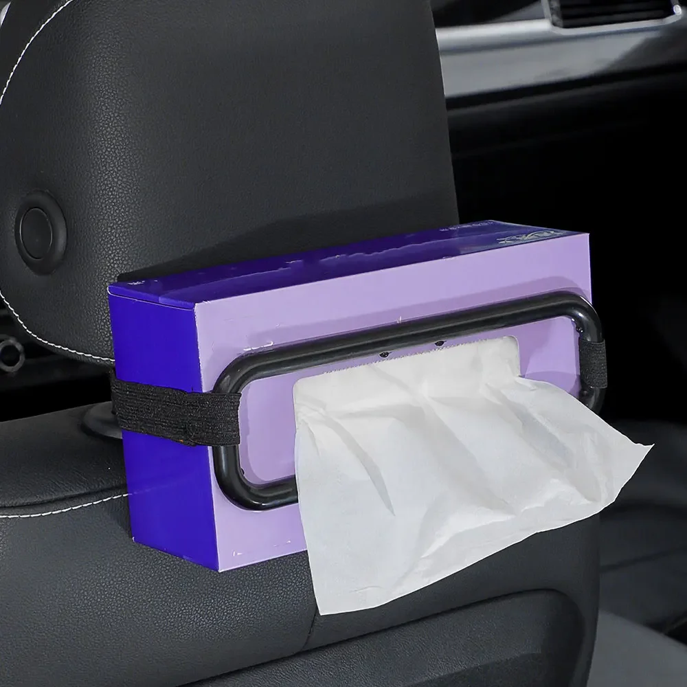 Universal Car Sun Visor Tissue Box Holder Paper Bag Fixing Back Paper Towel Holder Elastic Hanging Napkin Box Holder Accessories