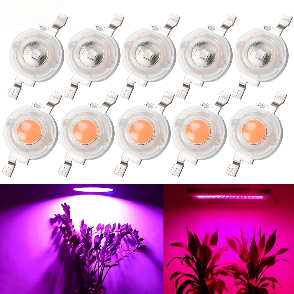 10Pcs DC 3V 3W High Power Light-Emitting Diode LEDs Chip SMD Lights Bead Emitter White Red Green Blue Yellow Bulb Diodes Lamping