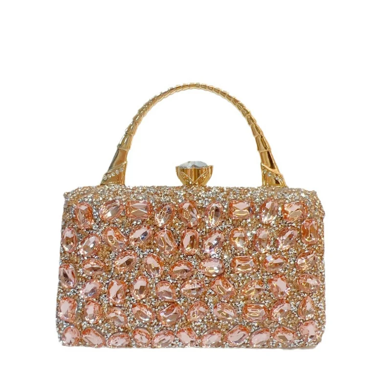 

New style banquet handbag, women's hand-held, crossbody and shoulder small square bag