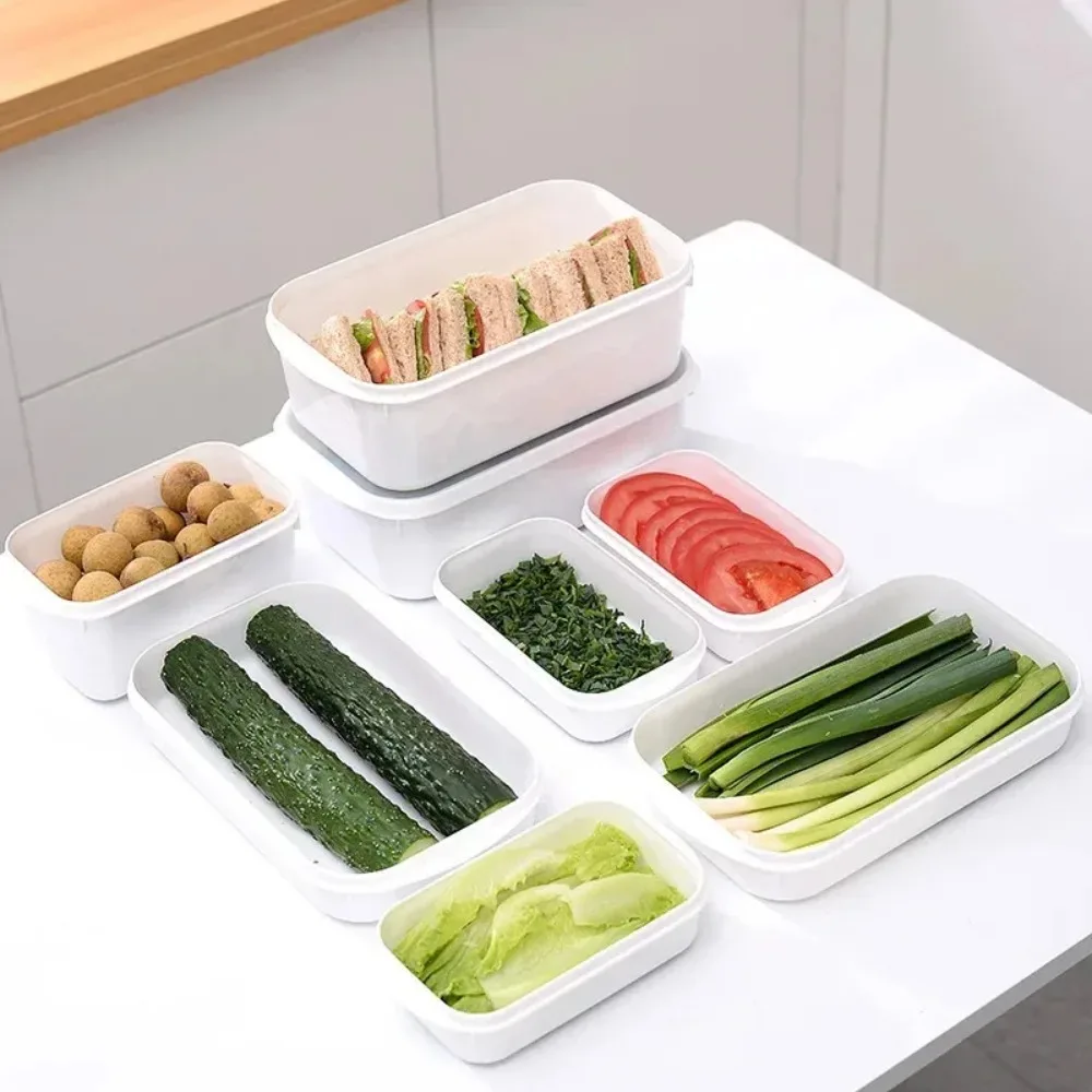 Plastic Fridge Food Storage Box Sealed 350ML/700ML/800ML/1600ML Frozen Storage Box with Cover Frozen Meat Packaging Box