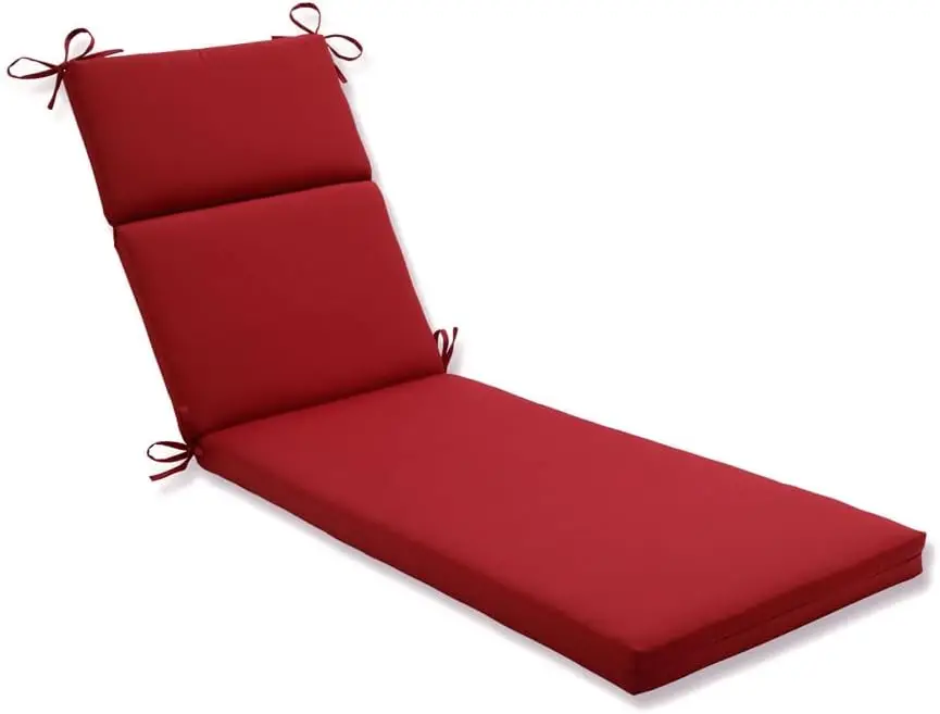 

Pompeii Solid Indoor/Outdoor Patio Chaise Lounge Cushion Plush Fiber Fill, Weather and Fade Resistant, 72.5' x 21', Red