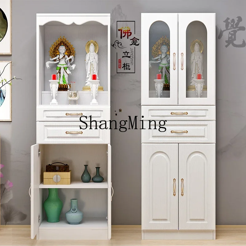 LXY household new Chinese style with door solid wood modern simple God of Wealth supply table