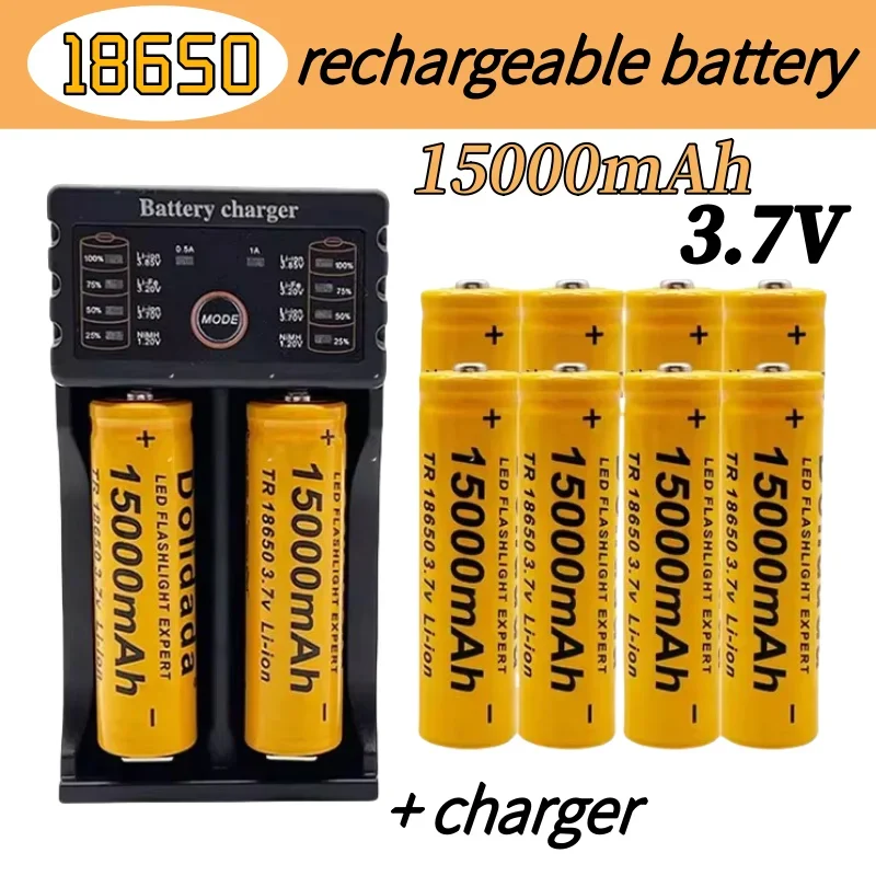 

100% original brand new 3.7V 15000mAh 18650 lithium battery flashlight 18650 rechargeable battery+201 charger 3.7V 15000mAh