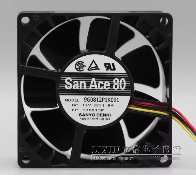 

SANYO DENKI 9G0812P1K091 DC 12V 1.8A 80x80x38mm 4-Wire Server Cooling Fan