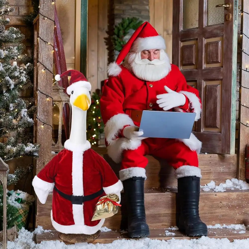 Christmas Goose Outfit Cloth Goose Outfit Santa Claus Goose Outfit for 23 Lawn Festive Christmas Porch Costume Holiday Garden