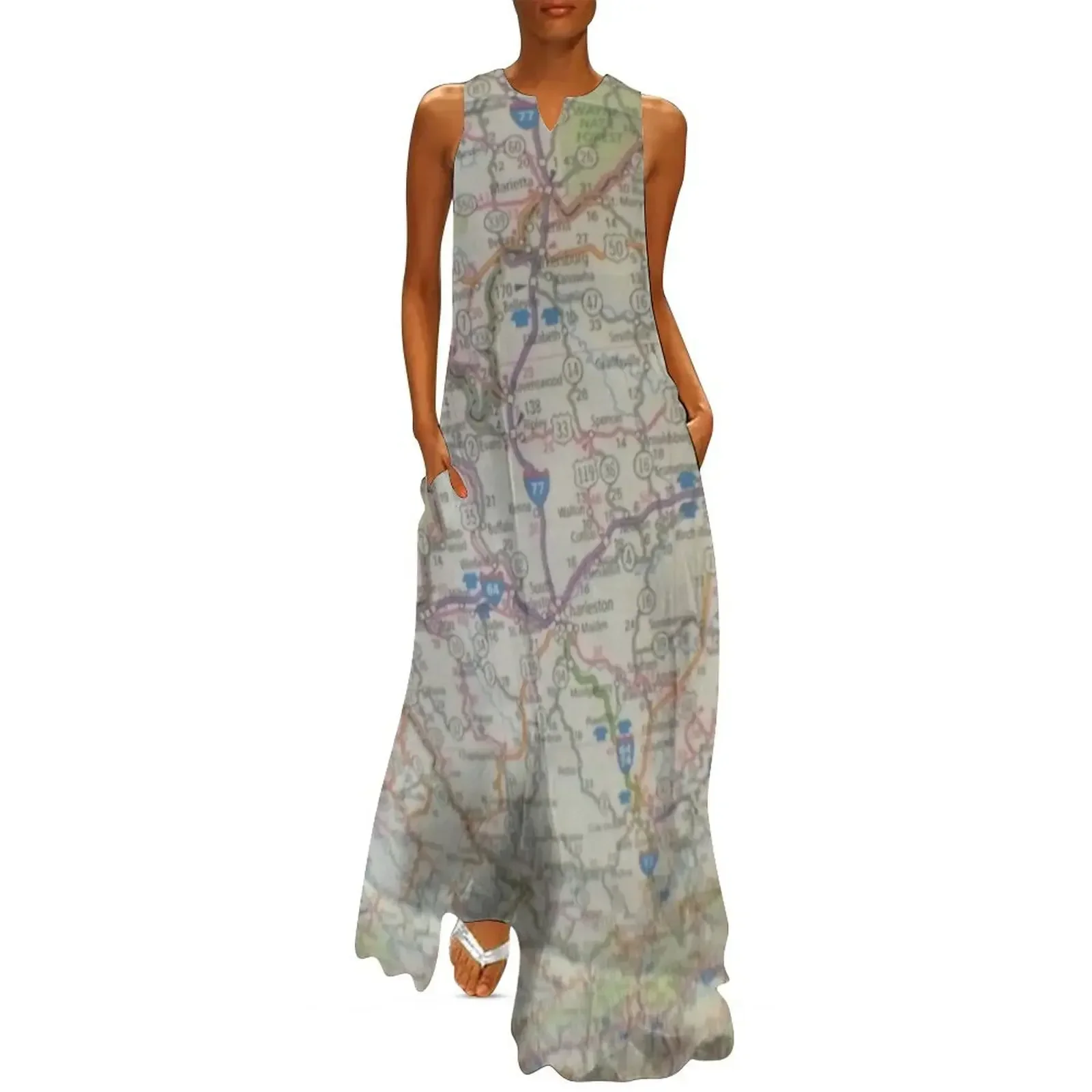 

Map Long Dress summer clothes dresses ladies 2025 summer beach outfits for women Dress
