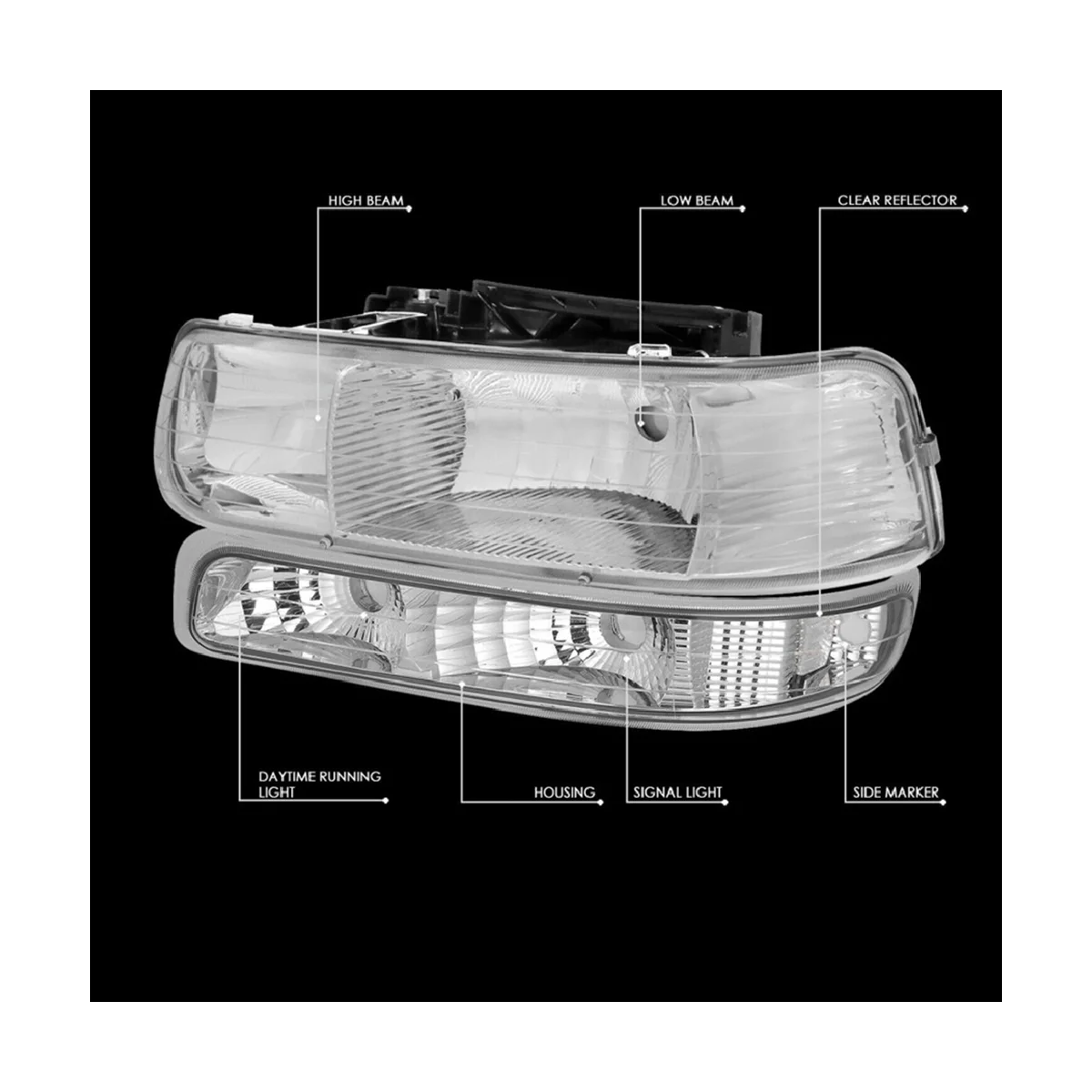 LED DRL Daytime Running Light Fog Lamp Turn Signal Lamp Parking Lights for Chevrolet Silverado 99-02 GM2503187