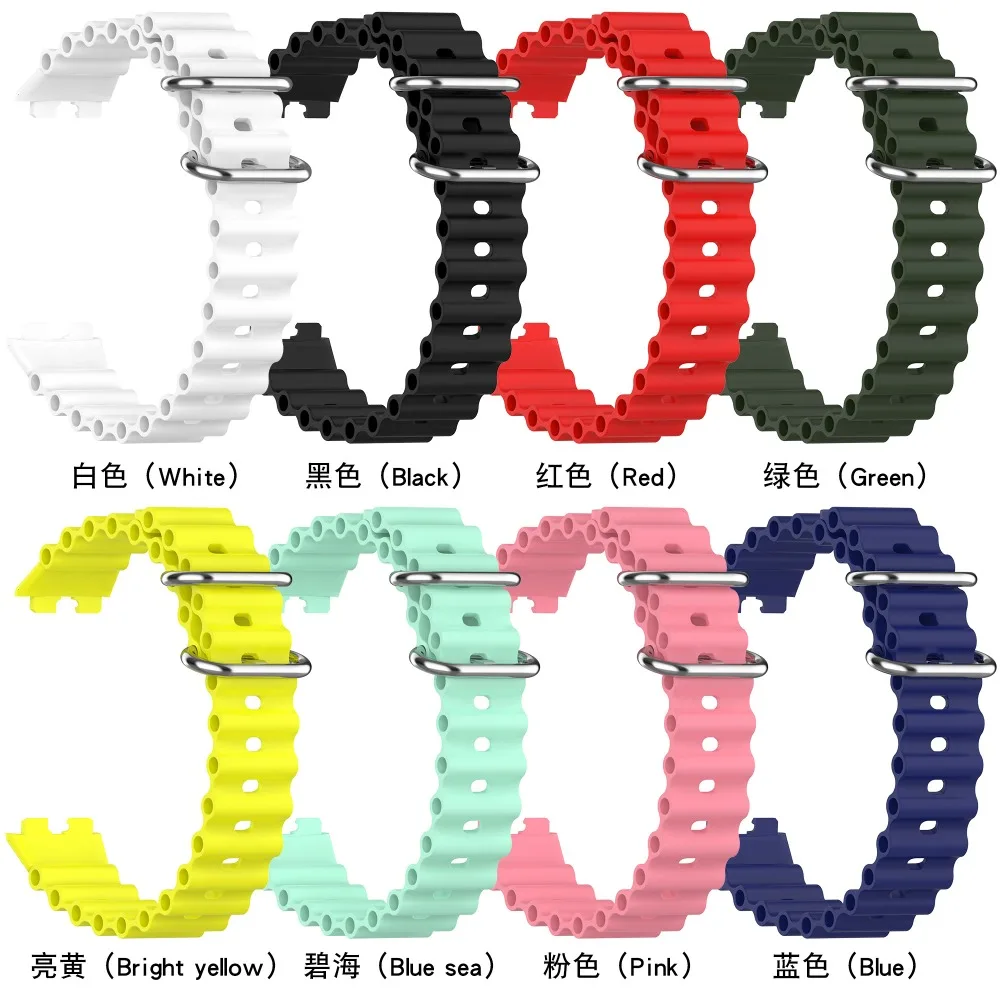 Ocean Silicone Band for Huawei Band 8 Strap Breathable replaceable wristband for Huawei Band 8 Bracelet Smart Watch Accessories