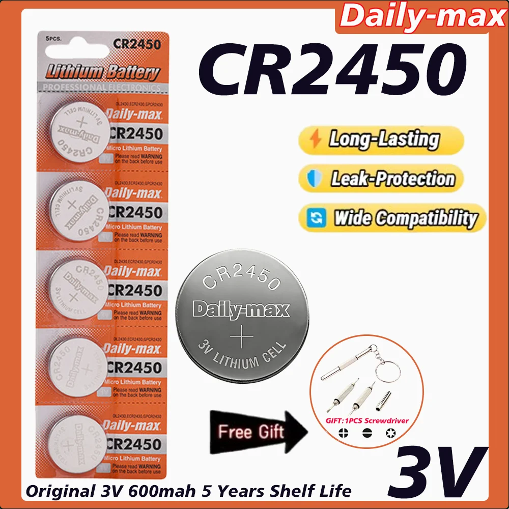 2-30PCS CR2450 Watch Buttom Battery KCR2450 5029LC LM2450 DL2450 ECR2450 BR2450 CR 2450 3V 600mAh Lithium Coin Cell Batteries