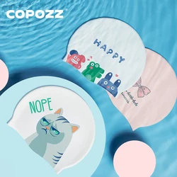 COPOZZ Water Sports Women Men Swimming Cap Ear Protect Long Hair Large Swim Pool Hat Professional Sports Waterproof Swim Cap