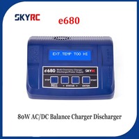 SKYRC Charger E680 80W 8A AC/DC Balance Charger Discharger for 1-6S Lipo Li-ion LiFe NiCd NiMH PB Battery with 1 to 8 Cable