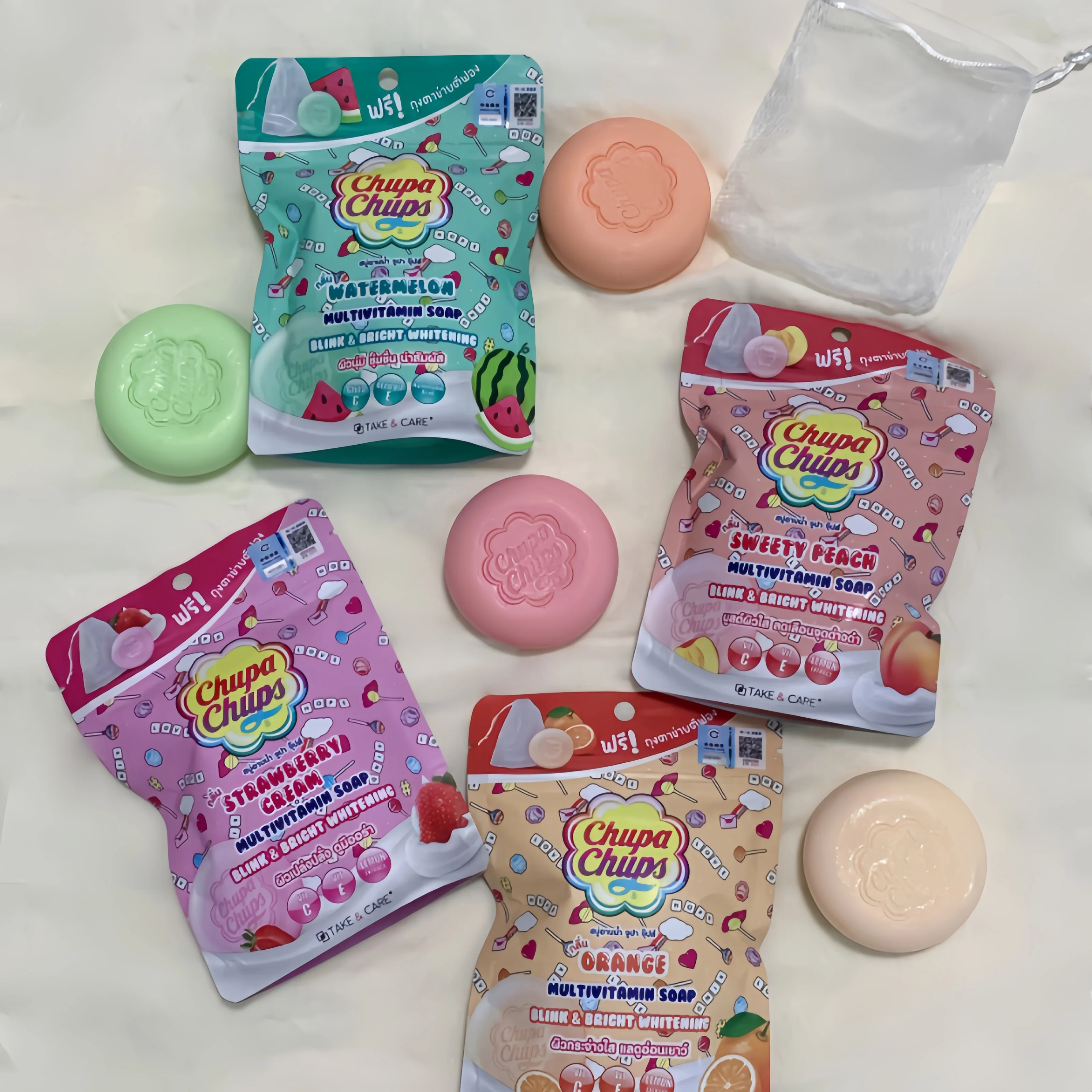 

ChupaChups Fruit-Scented Soap, Moisturizing & Long-Lasting Fragrance for Bathing, Thailand