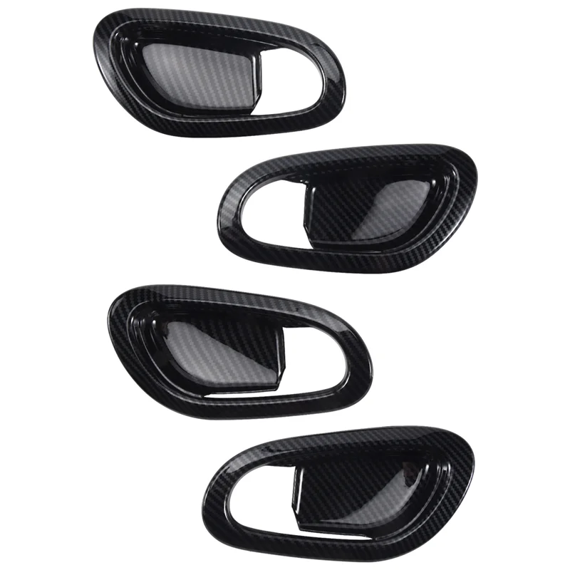 لنيسان نافارا NP300 2016-2021 ألياف الكربون سيارة مقبض الباب الداخلي السلطانية حامي غطاء إطاري ملصق الكسوة اكسسوارات #5