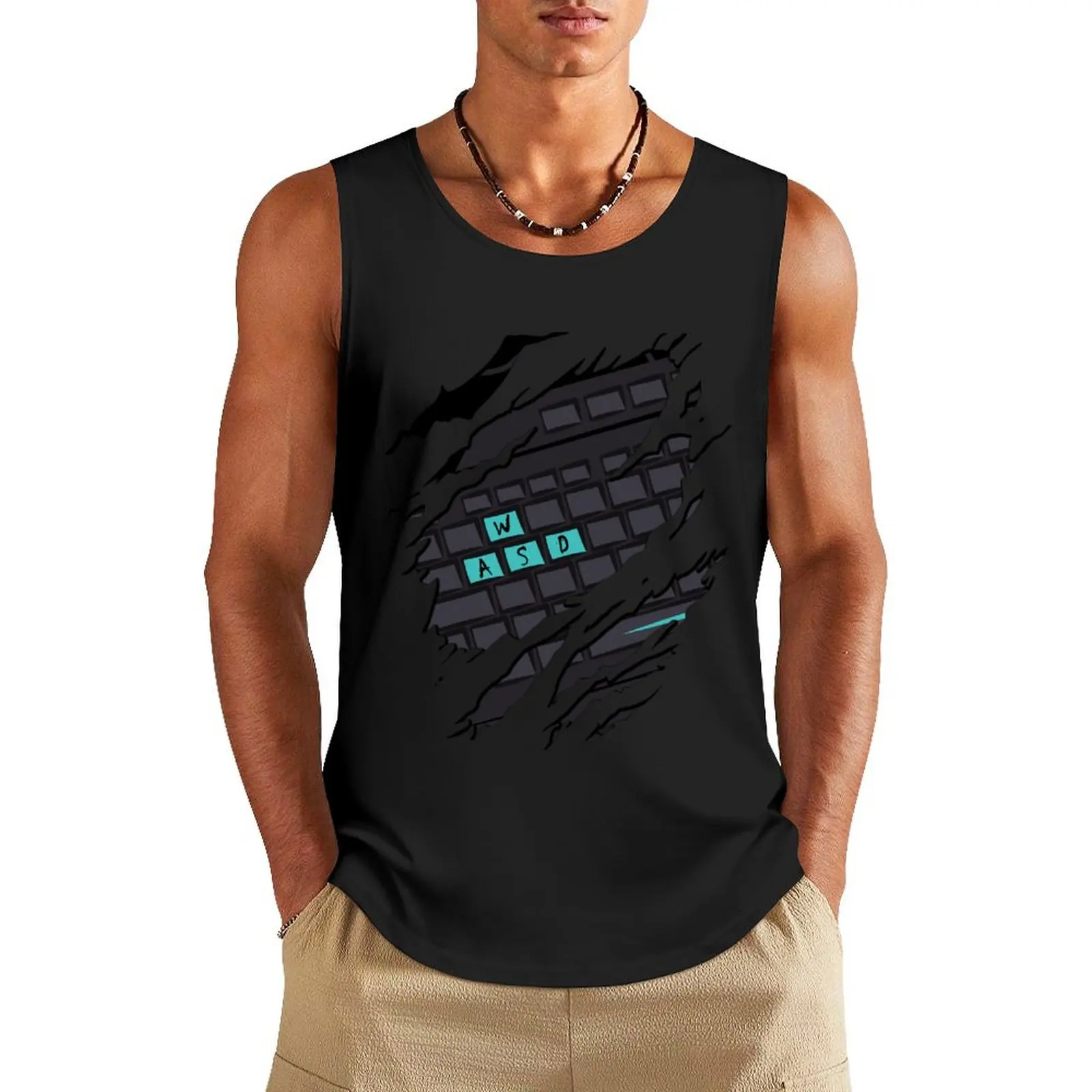 PC Gamer Within- WASD Tank Top sleeveless Men's t-shirts male top