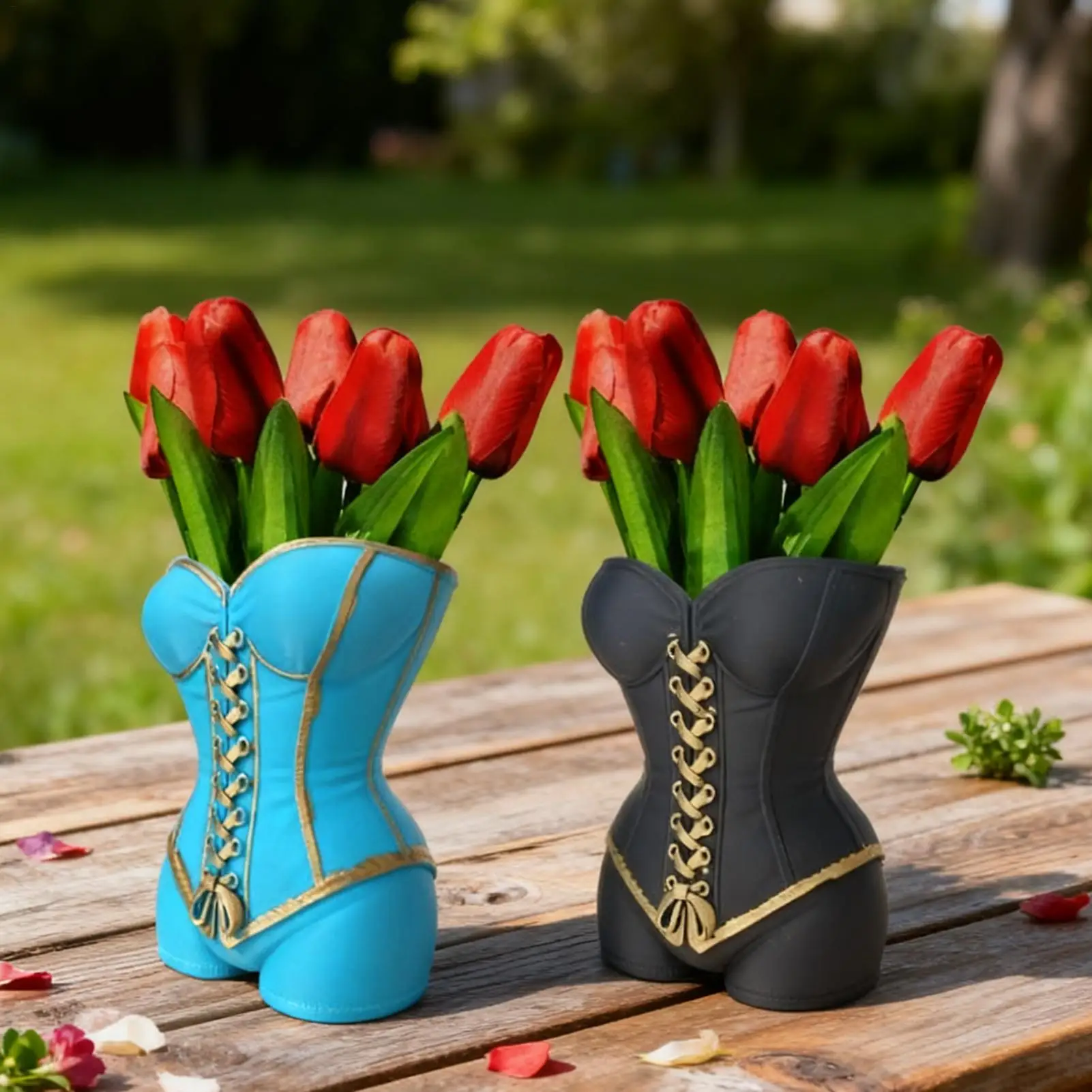 

Vintage Bohemian Style Plant Pot Unique Fashion Waisted Tie-Down Body Shaped Flower Pot Outdoor Garden Home Decoration vase