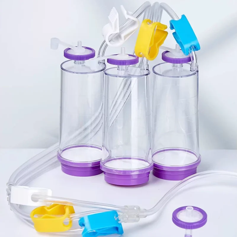 Disposable bacterial culture incubator, sterile, fully enclosed and leak-free, double needle equipped with triple filter