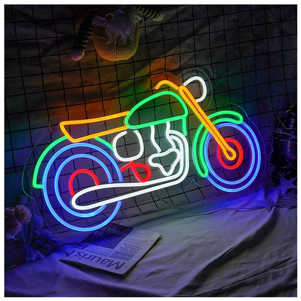 Motorcycle Neon Sign Motorbike Led Light Wall Art Hanging Home Living Room Decor Sport Motorbike Room Wall Decor Gifts for Him