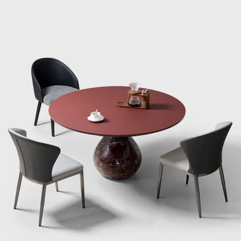 Round Luxury Dining Table Side Outdoor Conference Marble Office Garden Dining Table Corner Space Saving Mesa Home Furniture