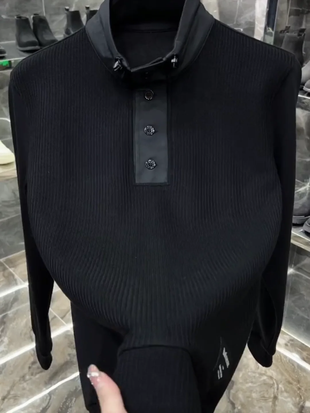 

Men's Casual Faionable Stand Collar T-irt Hoodie Autumn Winter New Arrival Versatile Comfortable Busin Sle Long Sve