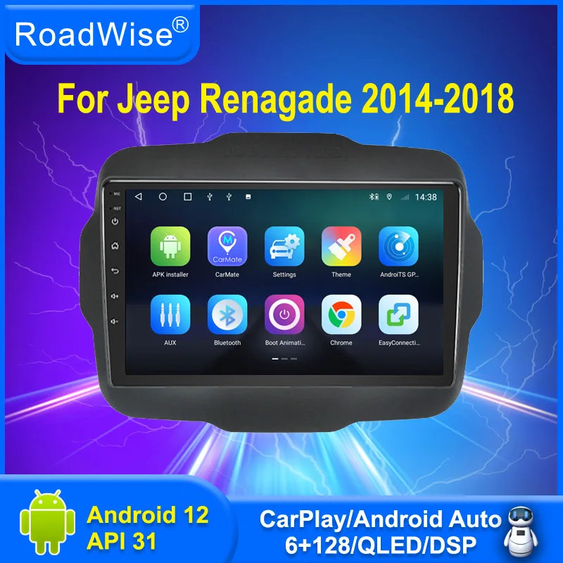 

8+256 Android 12 Car Radio For Jeep Renegade 2014 2015 2016 2017 2018 Multimedia Carplay 4G Wifi DVD 2 Din GPS Autoradio Stereo